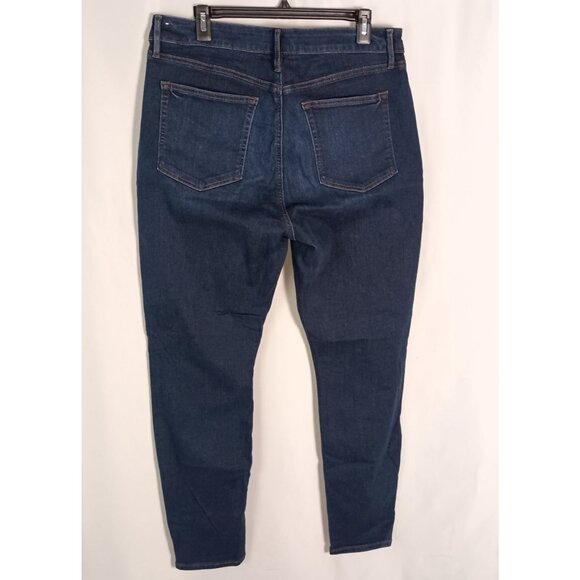 Ann Taylor LOFT Curvy Skinny Crop Jeans Stretch Size 14/32 Black Denim - Picture 2 of 8